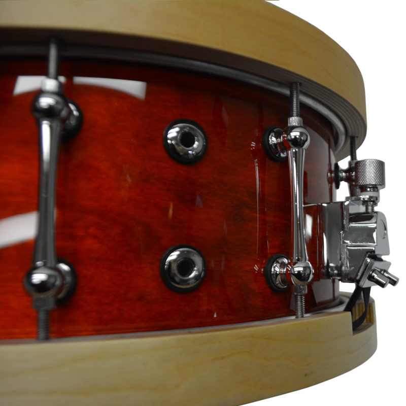Solist Elite Wood Shell Snare Vintage Orange Lacquer With Wood Hoops 14